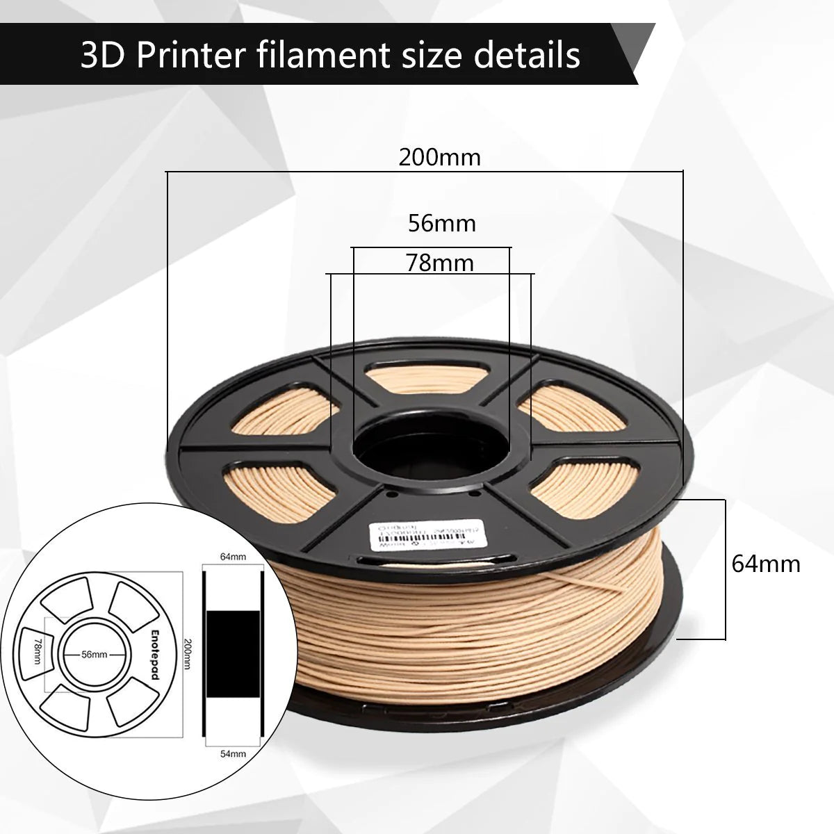 SUNLU PLA Wood 3D Filament 1.75mm 1KG