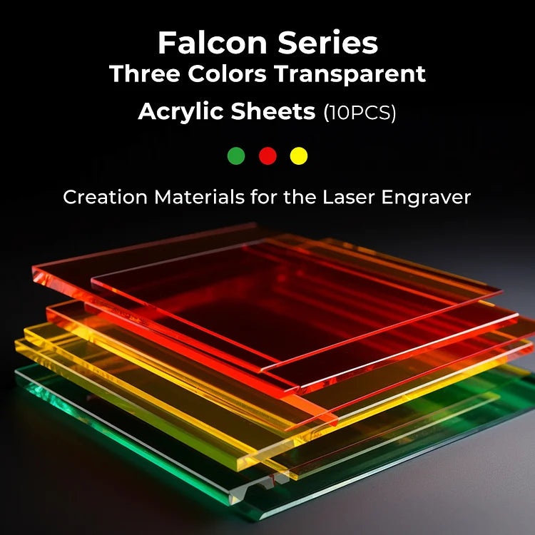 Falcon Series Transparent Acrylic Sheets | Three Colours (10-Pieces)